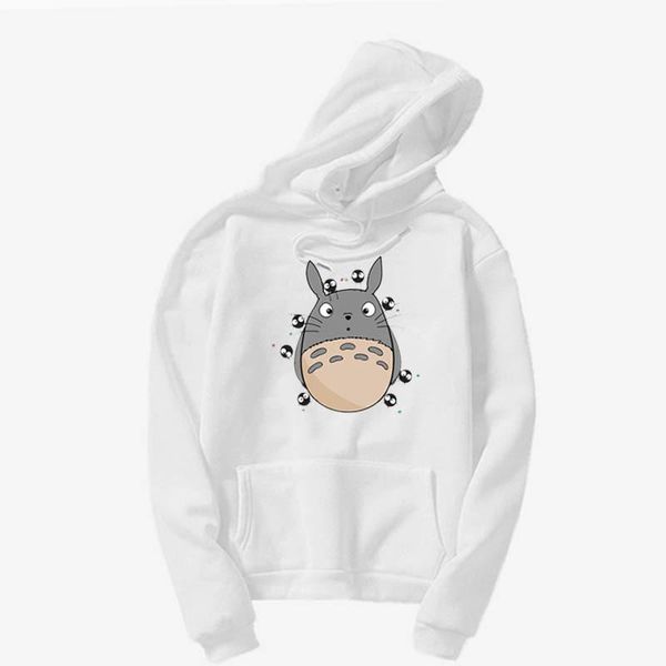 

men's hoodies & sweatshirts anime my neighbor totoro men/women harajuku hoodie spirited away sweatshrit oversized clothes, Black