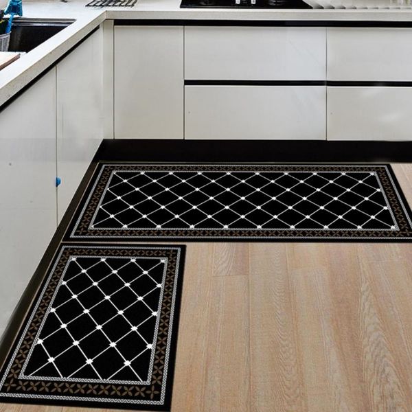 

bath mats 2pcs non slip kitchen bathroom carpet doormat absorb moisture quick dry machine washable for laundry room balcony