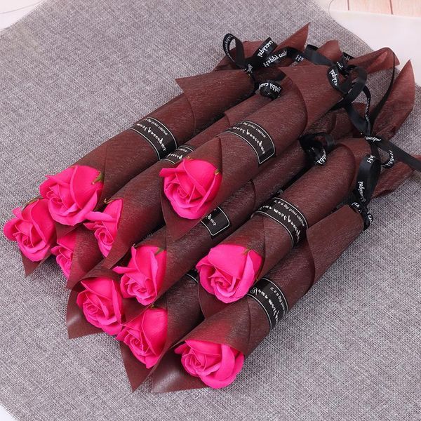 1 Stück Einzelstiel Künstliche Blume Rot Rosa Blau Badeseife Rose Für Hochzeit Valentinstag Geschenke Party Dekoration Blume