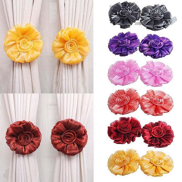 

other home decor 1pair rose flower window curtain tieback buckle clamp hook fastener curtains tie string holder backs decoration