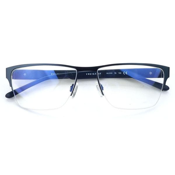 

fashion sunglasses frames germany brand big size myopia glass men blue/grey spring hinge rectangle half rim, Black