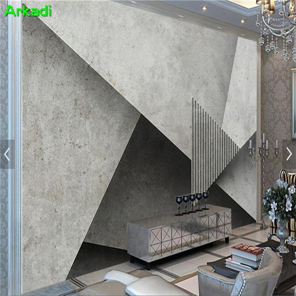 

wallpapers tv background wallpaper nordic living room decoration simple sofa personality retro geometric three-dimensional polygonal wall