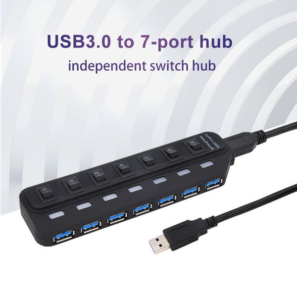 

hubs terow usb 3.0 hub high speed 7 ports multiple switch use power adapter extender for pc laptop