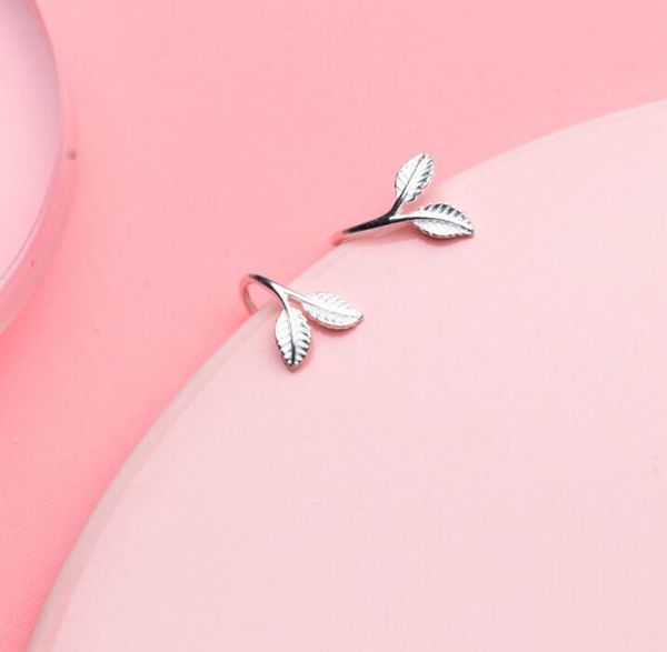 

clip-on & screw back 925 sterling silver lovely leaves hook earrings a1838