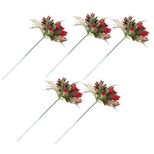 

decorative flowers & wreaths 5 pcs xmas ornament berry artificial decor tree for home store
