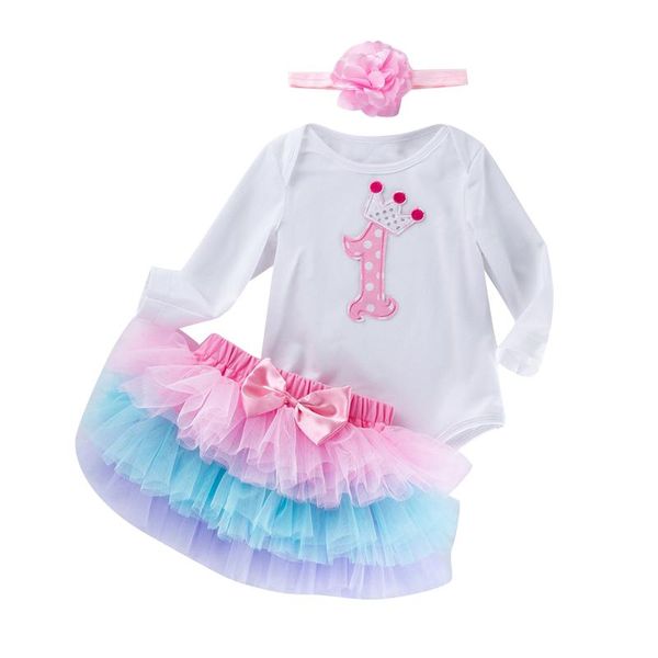 

clothing sets valentine's day 3pcs born baby outfits 0-24month 3d number/heart o-neck long sleeves romper +tutu skirt + headband for gi, White