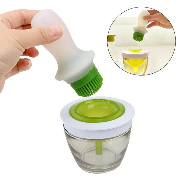 

tools & accessories wonderlife bbq silicone brush with glass bottle barbecue gadget basting brushes kitchen cooking honey olive