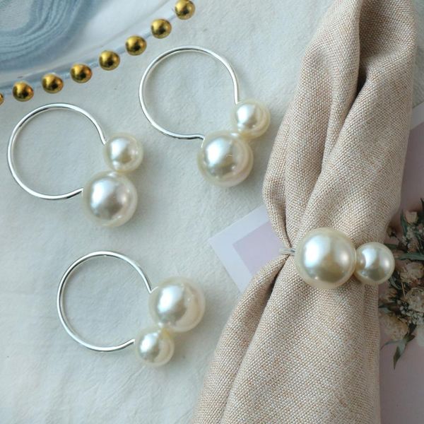 

napkin rings 10 x pearl ring buckle for home dinner wedding party decoration supply