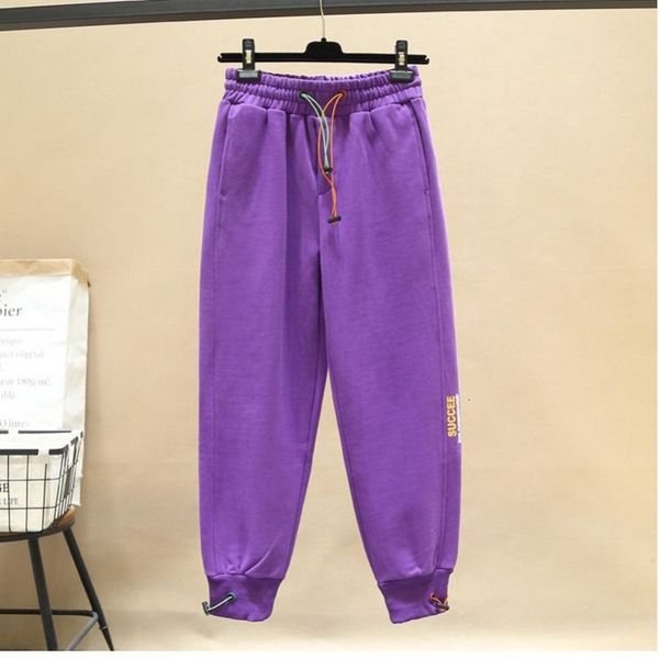

capris spring autumn korea women's fashions elastic waistband 100% cotton harem all combined casual loose sports pants plus size s706, Black;white