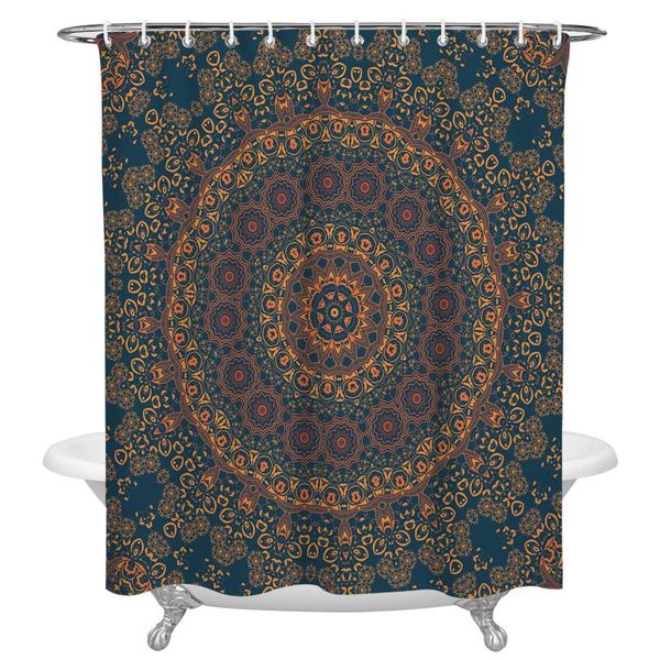

shower curtains mandala pattern retro bathroom curtain with hooks decor waterproof polyester bath