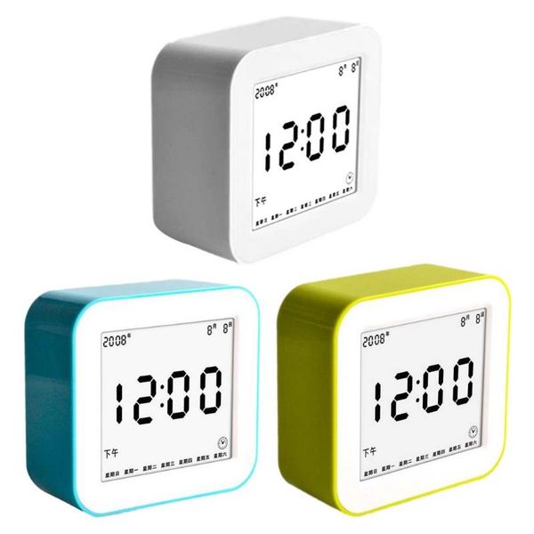 

other clocks & accessories battery operated electronic desk alarm clock with backlight and snooze, travel temperature calendar