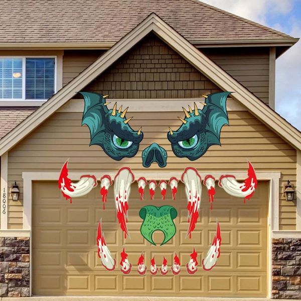 

wall stickers halloween monster door scary eyes fangs decoration