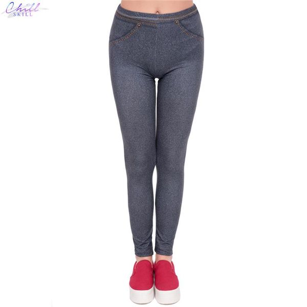 

women's leggings chill skill fashion mujer simple jeans printing legging feminina leggins fitness woman pants workout, Black