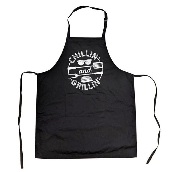 

customized chillin and grillin, bbq apron,personalised king apron,humor standard chef,father's day gift,cooks gift aprons