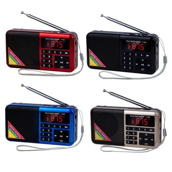 

radio y-509 fm digital mp3 music player portable mini speaker with led for outdoor