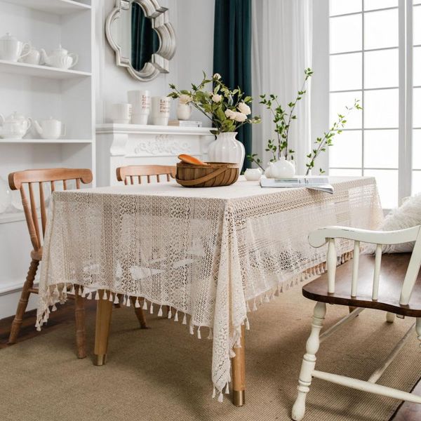 

table cloth pastoral crochet tablecloth, woven hollow