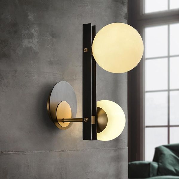 

wall lamps nordic magic bean lamp modern minimalist double-headed copper luminaires for living room bedroom corridor aisle glass light