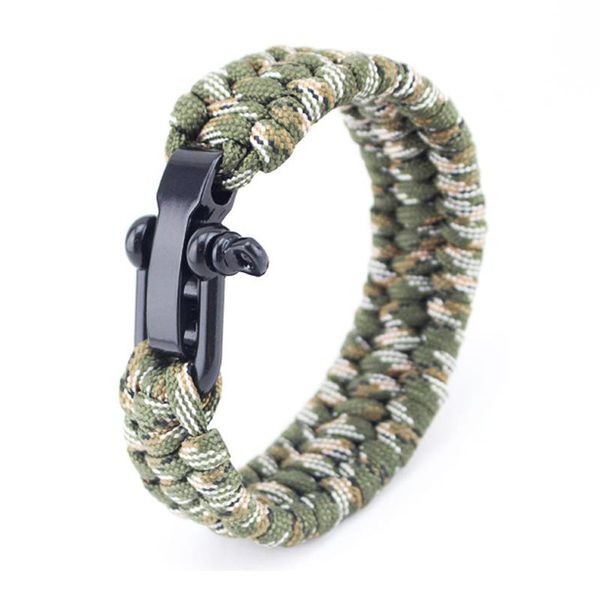 

tennis louleur paracord for men women outdoor camping woven parachute braided rope stainless steel buckle bracelet, Golden;silver