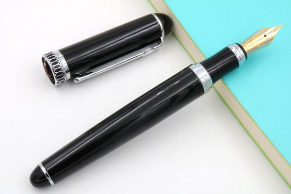 

fountain pens office metal pen piece student silver black gift