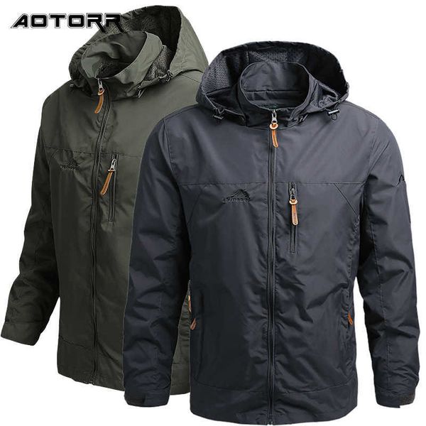 

large size men military jacket 2021 spring autumn outdoor assault jackets casual windbreaker coat mens hooded bomber jacket 5xl x0621, Black;brown