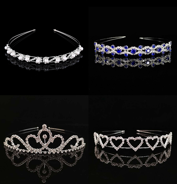 

hair clips & barrettes classic rhinestone crown crystal pearl accessories headband for women girls daily use po styling birthday wedding etc, Golden;silver