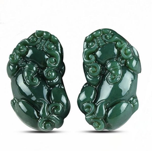

lockets natural hetian jade xinjiang qingyu pixiu pendant love's yupei, Silver