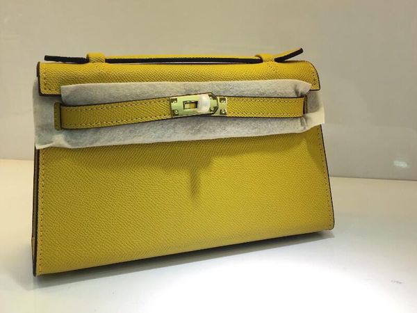 

realfine888 3a mini kerry bags 22cm epsom calfskin leather handbag with dust bag