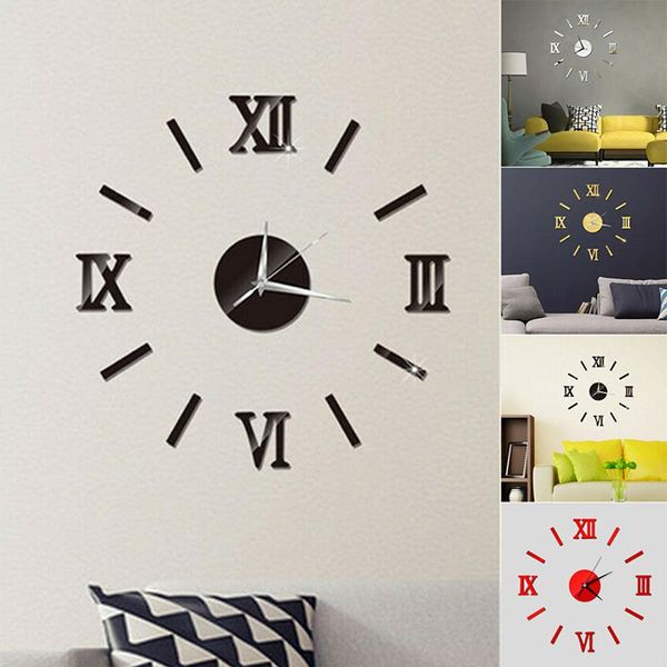 

creative wall clock acrylic living room classic roman numerals diy home decor on the clocks