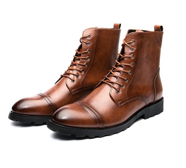 Botas Luxurys Homens De Couro De Madeira Retro Punk Motocicleta Exclusivo Camuflagem Masculino Alta Qualidade Lace Up Fashion Designer Sapatos