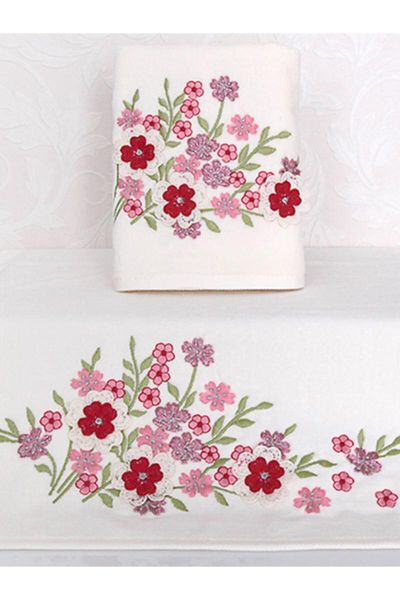 

towel kitchen bathroom velvet embroidered set of 1 for hand & face famous 100% turkey cotton fabric 50*90 cm motif