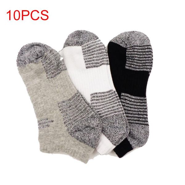 

sports socks 10 pairs men breathable solid color boat comfortable cotton ankle black running gym thin