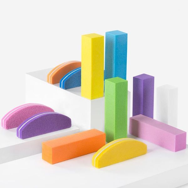 

5pcs/set sponge nail file colorful sanding buffer uv gel polish set polishing block files double side art1
