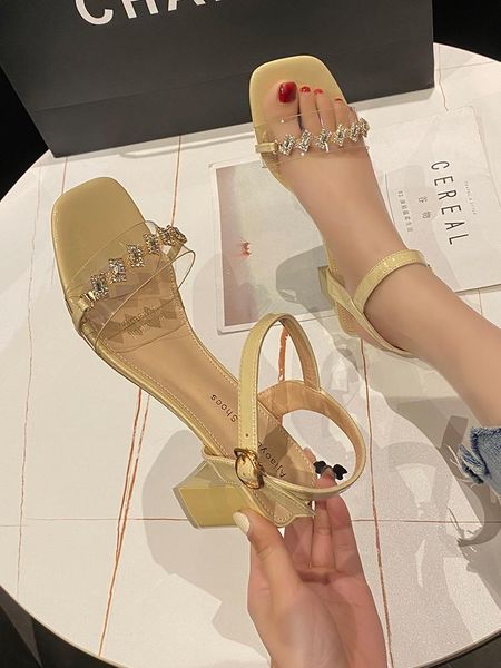 

buckle fashion womens shoes 2021 block heels black platform sandals all-match luxury comfort chunky espadrilles high summer