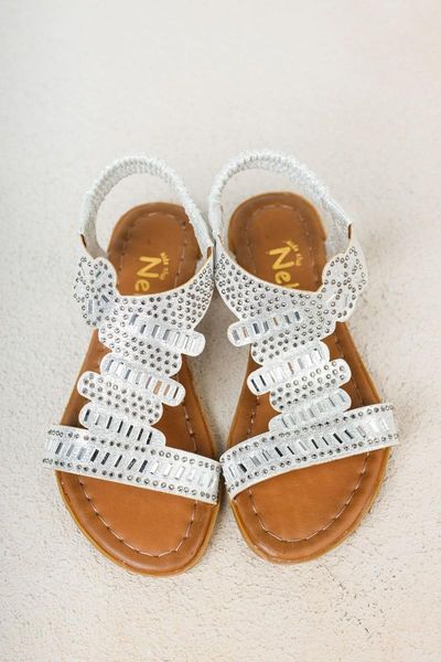

sandals silver gemstone female child, Black