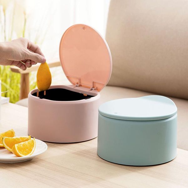 

waste bins home desksmall trash can living room paper basket office mini household covered poubelle