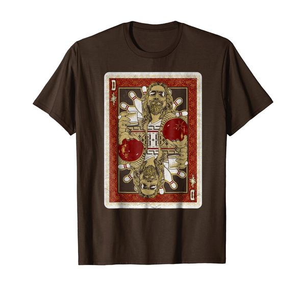 

the big lebowski the dude abides playing card t-shirt, White;black