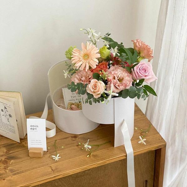 

gift box double rotating round flower packaging case wedding party mother's day birthday luxury boxes jewelry storage wrap