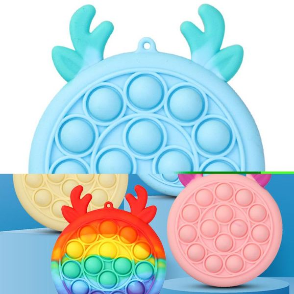

storage bags elk coin purse silicone push bubble bag fingertip toys anti-stress set stress reliever squeeze crafts adults children