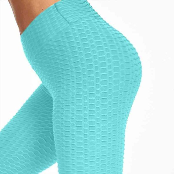 

4 anti cellulite skinny bubble womens legging hip lifting exercise fitness running high waist pants leggins mujer, Black