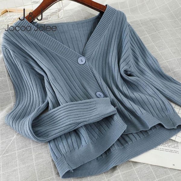 

women's knits & tees ribbed knit v neck women cardigan sweater single breasted casual retro solid color long sleeve blouse chic coat s, White