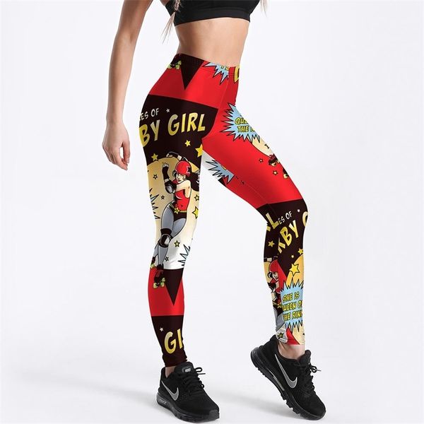 

qickitout fitness leggings women workout push up legging digital print anime character skating girl jeggings pants, Black;white