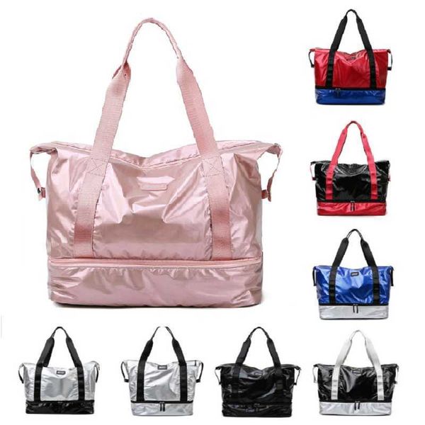 Borsa da palestra da donna Borsone da viaggio Borsa da fitness per yoga con separazione asciutta e bagnata con tasca per scarpe Borse multifunzione di grande capacità Q0705