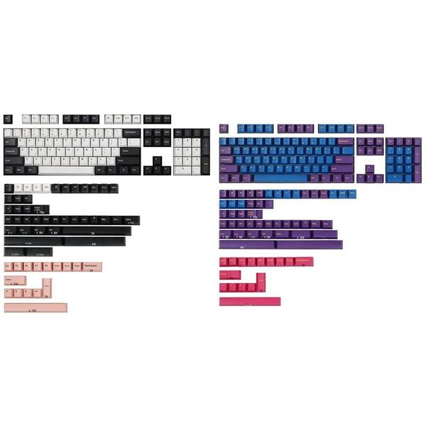 

keyboards 2 pcs suitable for original high 2-color molding red samurai night running olivia pbt keycap purple & white