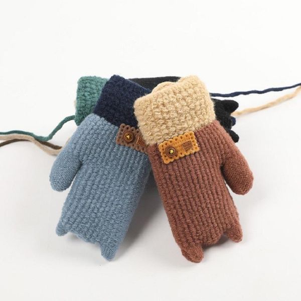 Fingerlose Handschuhe Kinder Winter Fäustlinge Gestrickte Kinder Kaschmir Verdickung Niedlichen Cartoon Kind