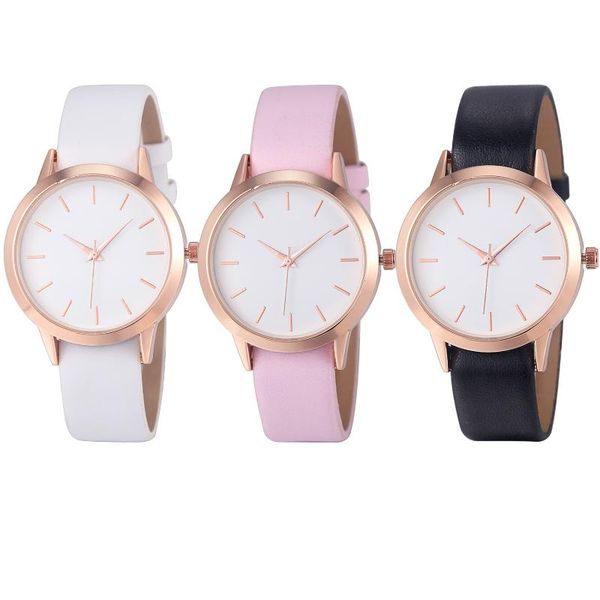 

wristwatches wirstwatch luxury women men simple quartz analog watch gold leather band wrist watches 2021 est, Slivery;brown