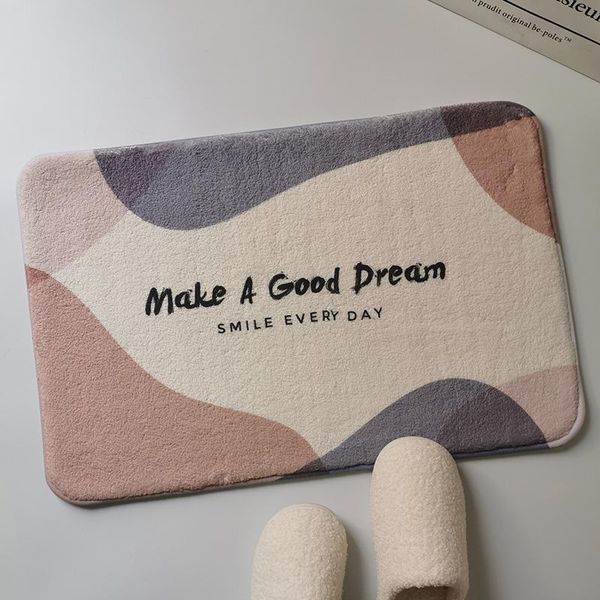 

high-quality simple lamb velvet carpet shower room toilet door pad absorbent non-slip floor mat carpets