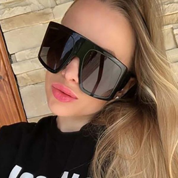 

oversized flat sunglasses women fashion big frame brand designer woman sun glasses vintage pilot eyewear lunette de soleil, White;black