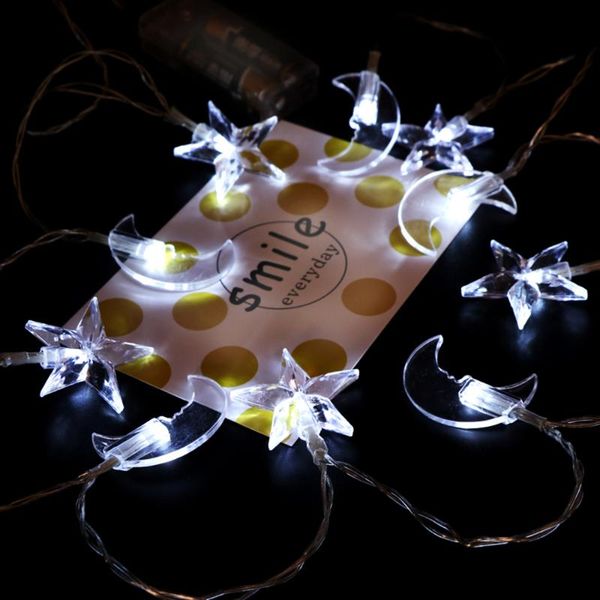 

party decoration haochu 165cm wedding lucid plastic crystal moon stars starry string led lights for ramadan fairy garland baby room
