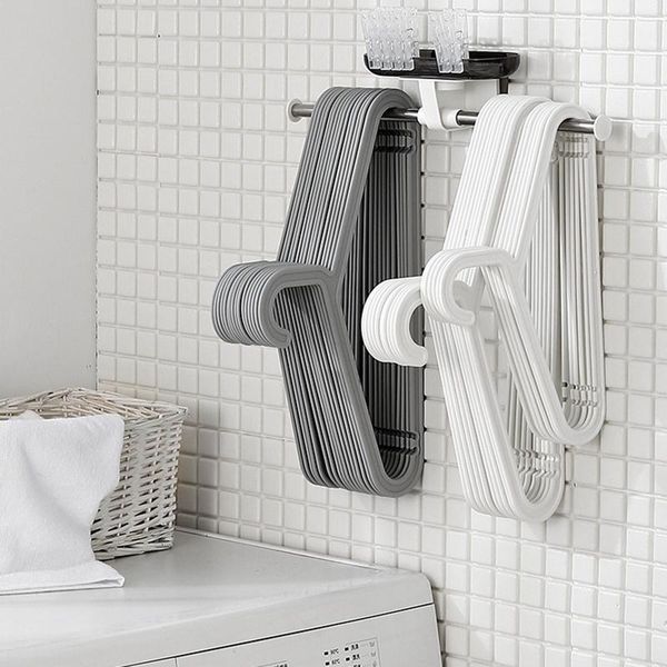 

hangers & racks wall mounted clothes storage stacker rack holder organizer punch-stainless steel hanging hanger organizer-abux
