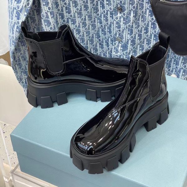 

fashion women's shoes designer classic black soft leather luxury and comfortable brand short boots with shoe box, Red;white